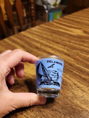 Delaware Blue Sailboat Shot Glass - Souvenir Barware